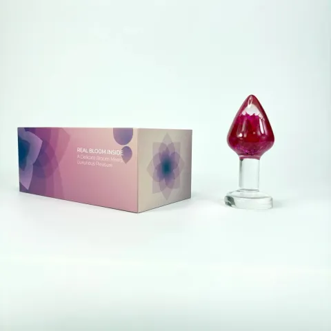 Роскошная анальная пробка Loviss Gomphrena Globosa Anal Plug с настоящим амарантом внутри