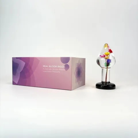 Роскошная анальная пробка Loviss Helichrysum Anal Plug с настоящим бессмертником внутри