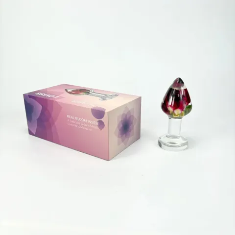 Роскошная анальная пробка Loviss Rose Anal Plug с настоящей розой внутри