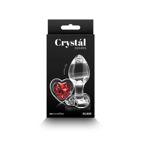NS Novelties Crystal Glass Анальная пробка — Desires — Red Heart — Medium