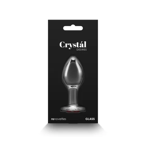 NS Novelties Crystal Glass Анальная пробка — Desires — Red Heart — Medium