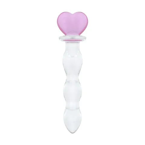Скляний анальний ланцюжок Gildo Glass Butt Plug Heart Shape No. 35