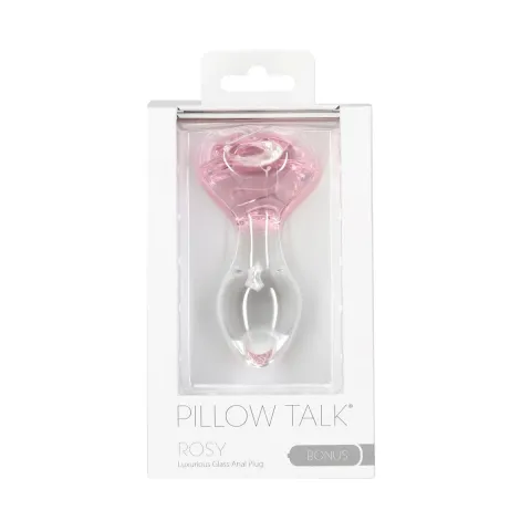 Glass Pillow Talk Rosy Luxury Glass Anal Plug, ⌀3,3 см, вибрирующий шарик в подарок