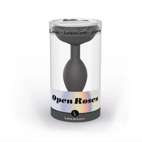Силиконовая анальная пробка Love To Love OPEN ROSES, размер L — BLACK ONYX