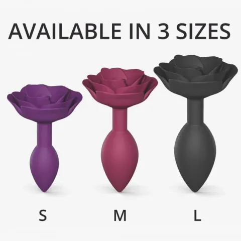 Силиконовая анальная пробка Love To Love OPEN ROSES, размер L — BLACK ONYX