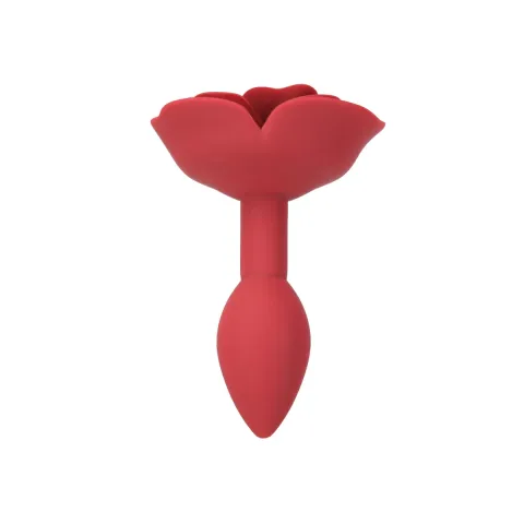Силиконовая анальная пробка Lux Active с розой — Red Rose Silicone Anal Plug