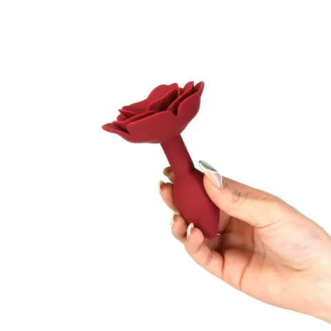 Силиконовая анальная пробка Lux Active с розой — Red Rose Silicone Anal Plug