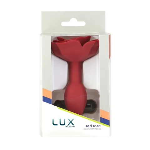 Силиконовая анальная пробка Lux Active с розой — Red Rose Silicone Anal Plug