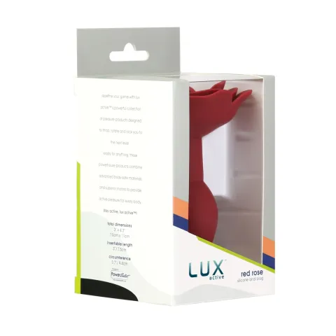 Силиконовая анальная пробка Lux Active с розой — Red Rose Silicone Anal Plug