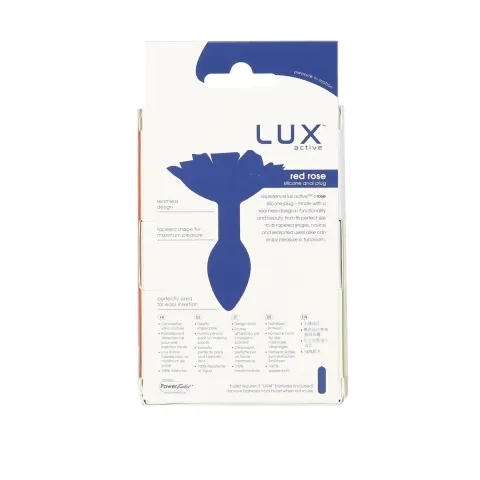 Силиконовая анальная пробка Lux Active с розой — Red Rose Silicone Anal Plug