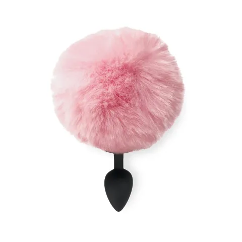 Силиконовая анальная пробка М Art of Sex — Silicone Butt plug Rabbit Tail Pink, диаметр 3,5 см