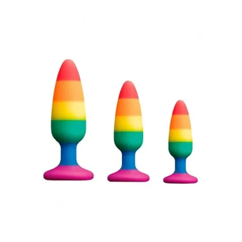 Силіконова анальна пробка Wooomy Hiperloo Silicone Rainbow Plug L, діаметр 3,9 см, довжина 13,1 см