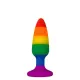 Силиконовая анальная пробка Wooomy Hiperloo Silicone Rainbow Plug S, диаметр 2,4 см, длина 9 см