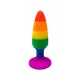 Силиконовая анальная пробка Wooomy Hiperloo Silicone Rainbow Plug S, диаметр 2,4 см, длина 9 см
