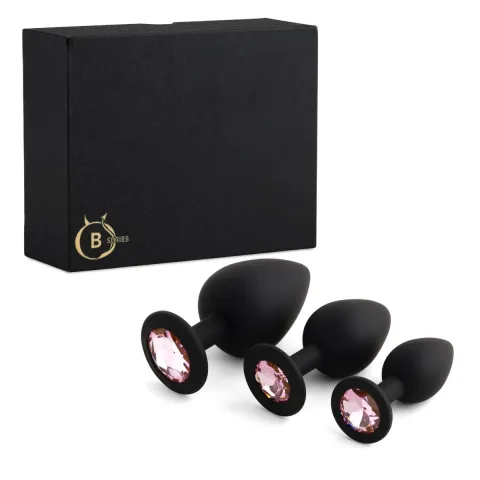 Силіконовий набір плагів - Jewellery Silicone PLUG SET Black, чорний