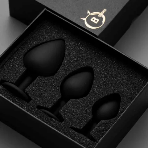 Силіконовий набір плагів - Jewellery Silicone PLUG SET Black, чорний