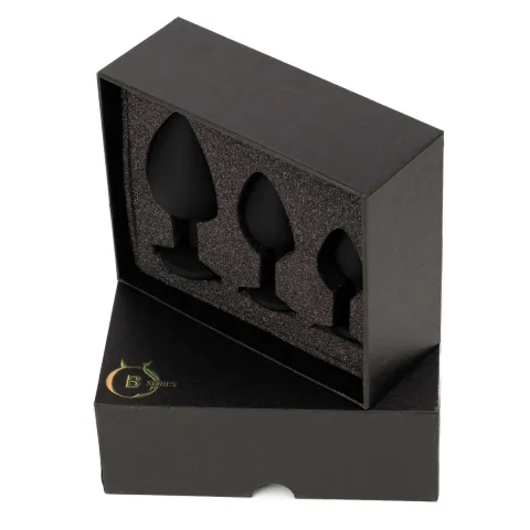 Силіконовий набір плагів - Jewellery Silicone PLUG SET Black, чорний