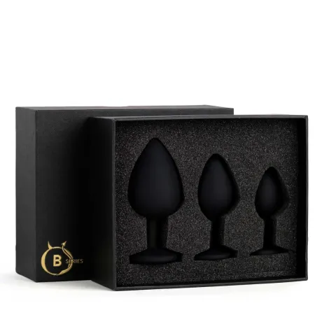 Силіконовий набір плагів - Jewellery Silicone PLUG SET Black, чорний