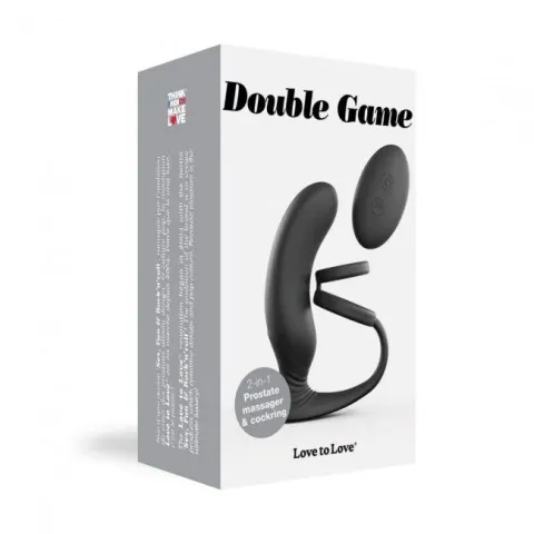 Вибромассажер для простаты Love To Love Double Game с двойным эректильным кольцом и пультом ДК