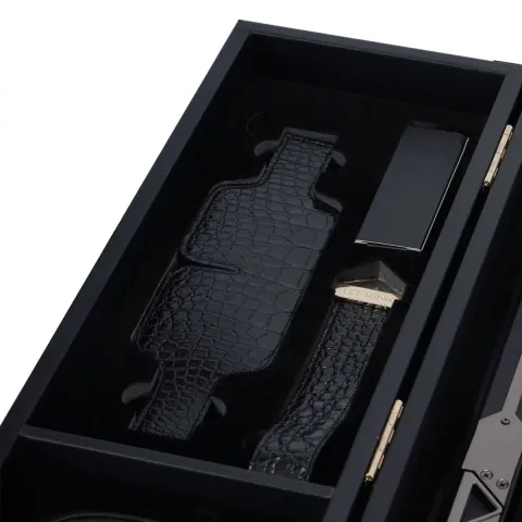 БДСМ-набір LOCKINK All-in-1 BDSM Play Kit, чорний, шкіра з тисненням, предмети для бондажу, шибарі, ваксплею