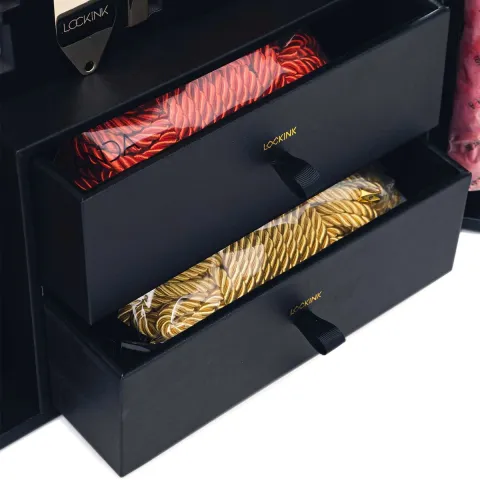 БДСМ-набір LOCKINK All-in-1 BDSM Play Kit, чорний, шкіра з тисненням, предмети для бондажу, шибарі, ваксплею