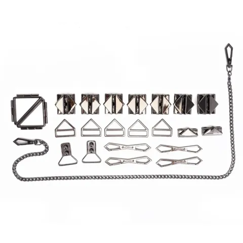 БДСМ-набір LOCKINK Bondage & Restraint Set, чорний, натуральна шкіра, фіксатори, маска, кляп