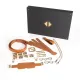 БДСМ-набір LOCKINK Bondage & Restraint Set, коричневий, натуральна шкіра, фіксатори, маска, кляп