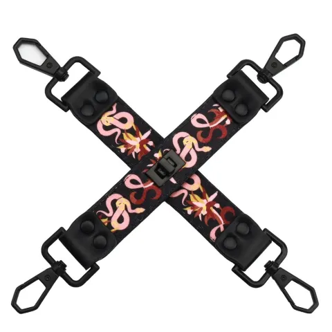 БДСМ-набор LOCKINK The Flowering Serpent Bondage Set, черный, с рисунком в виде змей, 7 предметов