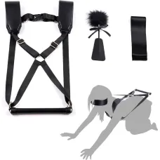 БДСМ-набор LOCKINK YEAHWOW Black Doggy Style Saddle set