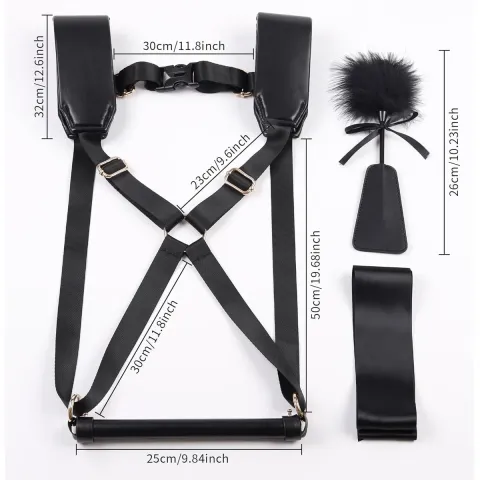БДСМ-набор LOCKINK YEAHWOW Black Doggy Style Saddle set