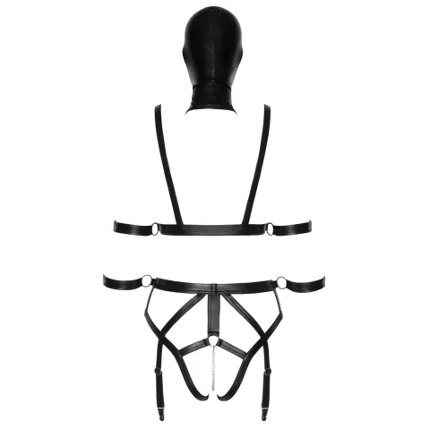 Боді з маскою - 2480492 Bad Kitty Strap+Mask Set, чорне XS