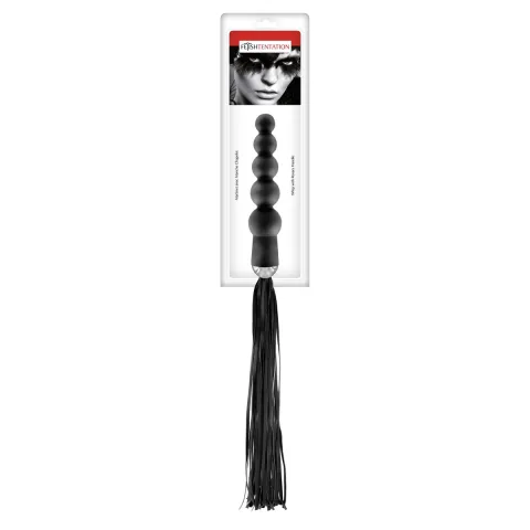 Флогер з ручкою - анальним намистом Fetish Tentation Whip with Rosary Handle