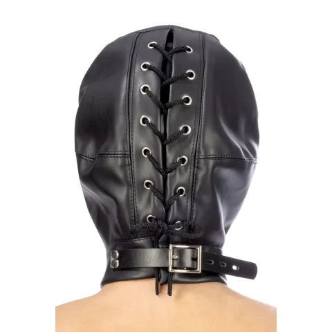 Капюшон для БДСМ Fetish Tentation — закрытый капюшон для БДСМ из кожзама