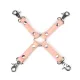 Хрестовина для фіксації Liebe Seele Dark Candy Pink Hogtie, з кільцем, 4 карабіни
