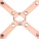 Хрестовина для фіксації Liebe Seele Dark Candy Pink Hogtie, з кільцем, 4 карабіни
