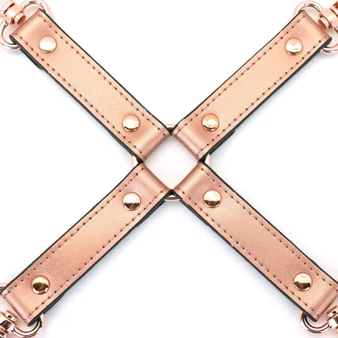 Крестовина для застежки Liebe Seele Rose Gold Memory Hog Tie, натуральная кожа, розовое золото