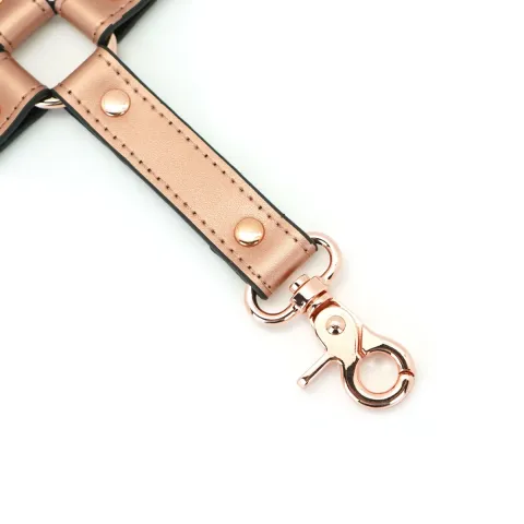Крестовина для застежки Liebe Seele Rose Gold Memory Hog Tie, натуральная кожа, розовое золото