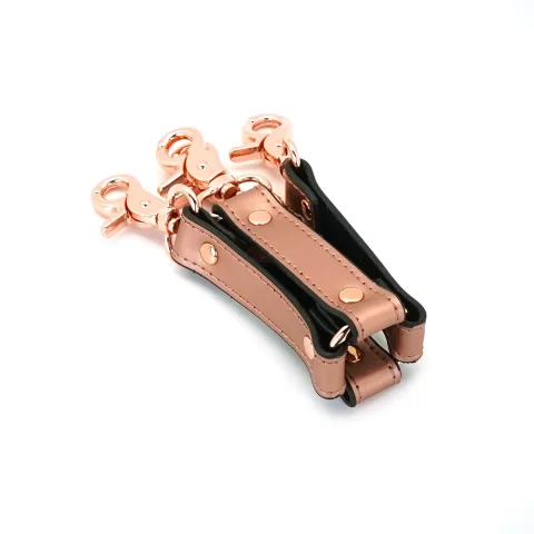 Крестовина для застежки Liebe Seele Rose Gold Memory Hog Tie, натуральная кожа, розовое золото