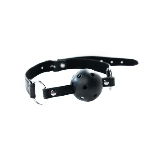 Кляп - Black breathable ball gag with adjustablestrap