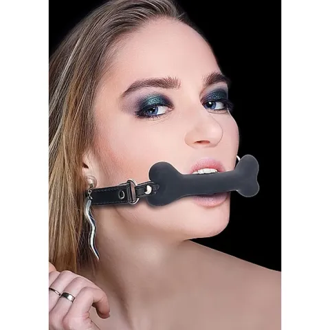 Кляп Ouch! Puppy Play Bone Gag, силиконовый, черный