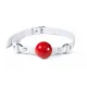 Силиконовый кляп Feral Feelings Silicon Ball Gag White/Red, белый ремешок, красный шарик