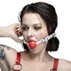 Силиконовый кляп Feral Feelings Silicon Ball Gag White/Red, белый ремешок, красный шарик