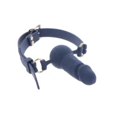 Кляп у вигляді фалоса - Taboom Silicone Penis Ball Gag, синій