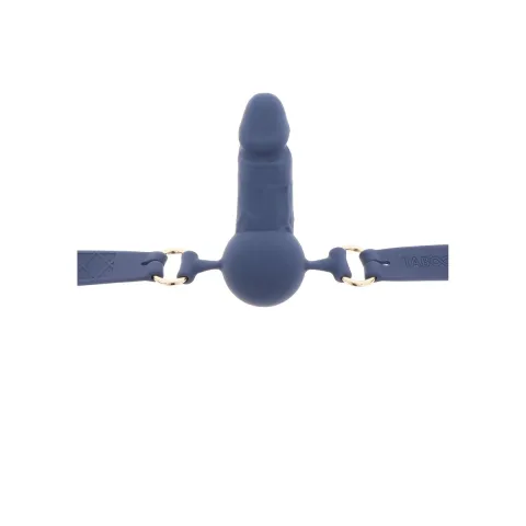 Кляп у вигляді фалоса - Taboom Silicone Penis Ball Gag, синій
