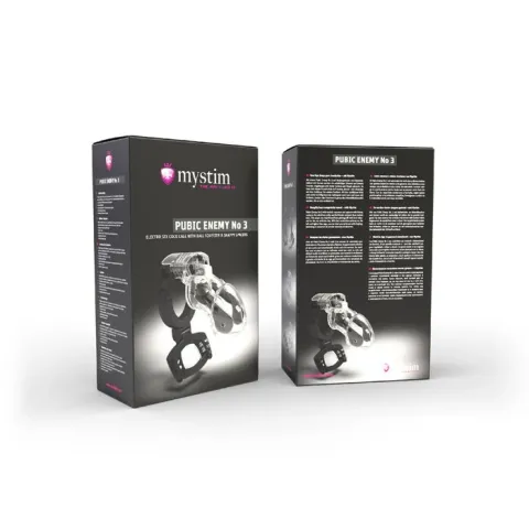 Клетка для пениса с электрической стимуляцией Mystim Pubic Enemy No. 3 — с Ball Squeezer