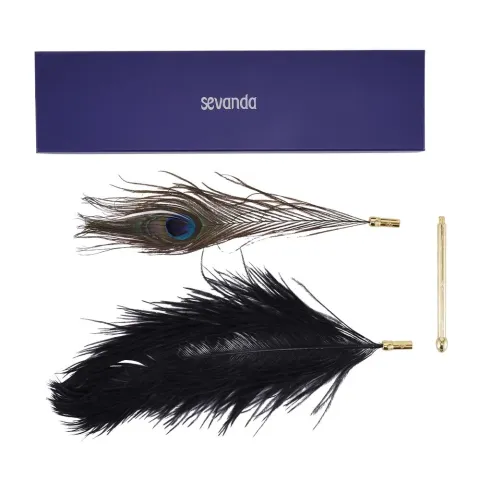 Щекоталка LOCKINK SEVANDA Natural Peacock Flirting Feather Tickler, перья павлина и страуса