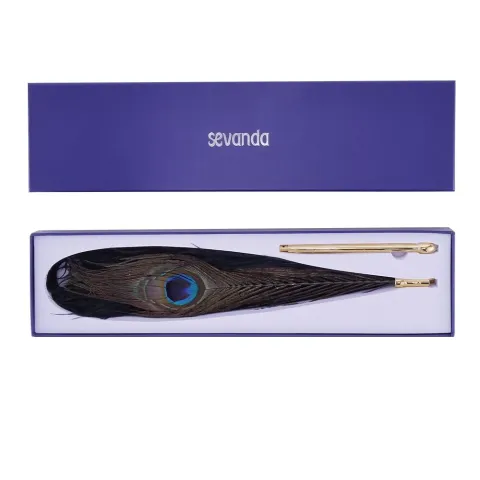 Щекоталка LOCKINK SEVANDA Natural Peacock Flirting Feather Tickler, перья павлина и страуса