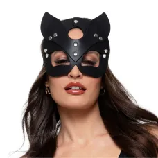 Маска кішечки - Bedroom Fantasies PU Leather Kitty Black, чорна