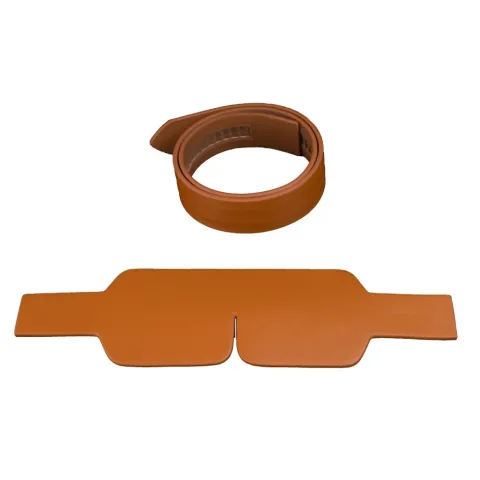 Маска на очі LOCKINK Blindfold Kit, коричнева, натуральна шкіра, регульований обсяг