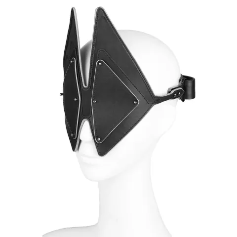 Маска для глаз LOCKINK Vixen Blindfold, черная, натуральная кожа, регулируемый размер